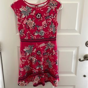 New York and Company. Extra small pink and blue cotton dress with pockets.